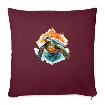 Nature abstraite : mauvais œil de la tortue - Housse de coussin décorative 45 x 45 cm - bordeaux - Devant