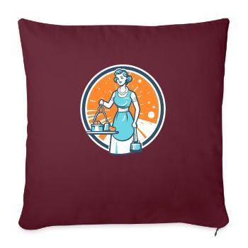 Femme de ménage des années 60 - Housse de coussin décorative 45 x 45 cm - bordeaux - Devant