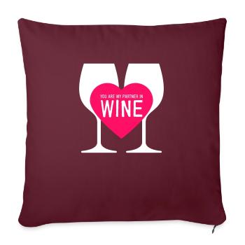 Partenaire dans le vin - Housse de coussin décorative 45 x 45 cm - bordeaux - Devant