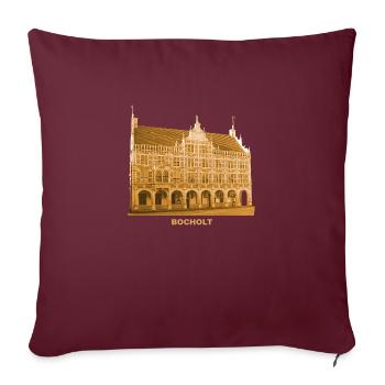 Hôtel de ville de Bocholt Münsterland Rhénanie-du-Nord-Westphalie - Housse de coussin décorative 45 x 45 cm - bordeaux - Devant
