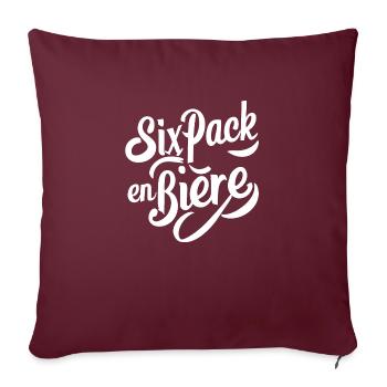 Six pack en bière - Housse de coussin décorative 45 x 45 cm - bordeaux - Devant