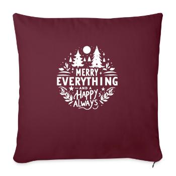 Tout joyeux et un toujours heureux - Housse de coussin décorative 45 x 45 cm - bordeaux - Devant