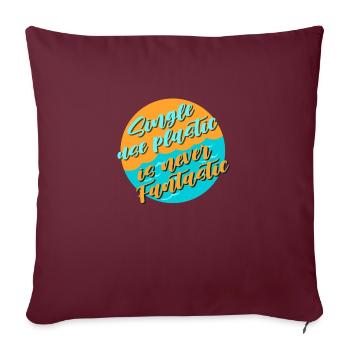 Évitez le plastique - Housse de coussin décorative 45 x 45 cm - bordeaux - Devant