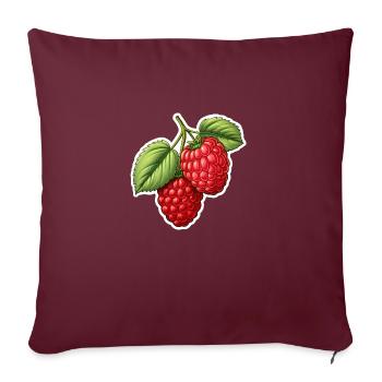 Framboise sucrée et juteuse - Housse de coussin décorative 45 x 45 cm - bordeaux - Devant