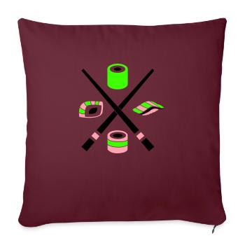 sushi - Housse de coussin décorative 45 x 45 cm - bordeaux - Devant