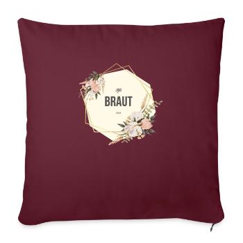 Braut Outfit JGA Boho floral - Sofakissenbezug 45 x 45 cm - Burgunderrot - Vorne