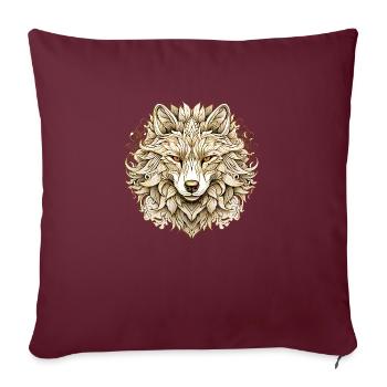 Golden Wolf - Sofa pillowcase 17,3'' x 17,3'' (45 x 45 cm) - burgundy - Front