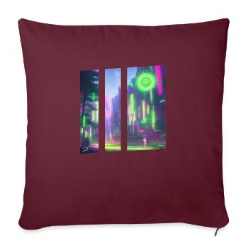 Manga Green City - Housse de coussin décorative 45 x 45 cm - bordeaux - Devant