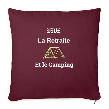 Lang lebe der Ruhestand und Camping - Sofakissenbezug 45 x 45 cm - Burgunderrot - Vorne