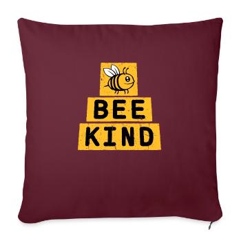 Être gentil mignon miel gentillesse abeille amour source d’inspiration - Housse de coussin décorative 45 x 45 cm - bordeaux - Devant