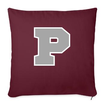 Lettre p sport - Housse de coussin décorative 45 x 45 cm - bordeaux - Devant