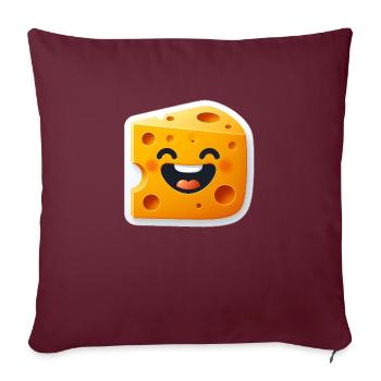 Formage souriant - Housse de coussin décorative 45 x 45 cm - bordeaux - Devant