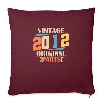 Mois 2012. Cadeau d'anniversaire 2012. 12 ans Birt - Housse de coussin décorative 45 x 45 cm - bordeaux - Devant