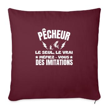 PÊCHEUR LE SEUL LE VRAI - Housse de coussin décorative 45 x 45 cm - bordeaux - Devant