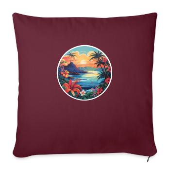 Paradis tropical - Housse de coussin décorative 45 x 45 cm - bordeaux - Devant