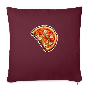 Demi-pizza - Housse de coussin décorative 45 x 45 cm - bordeaux - Devant