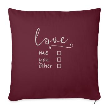 love me - Sofakissenbezug 45 x 45 cm - Burgunderrot - Vorne