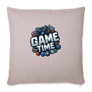 Game Time! - Sofa pillowcase 17,3'' x 17,3'' (45 x 45 cm) - light taupe - Front