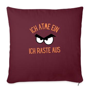 Ich atme ein - Sofakissenbezug 45 x 45 cm - Burgunderrot - Vorne