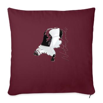 Pays-Bas | Vrai football | Carte FR - Housse de coussin décorative 45 x 45 cm - bordeaux - Devant
