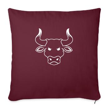 taureau - Housse de coussin décorative 45 x 45 cm - bordeaux - Devant