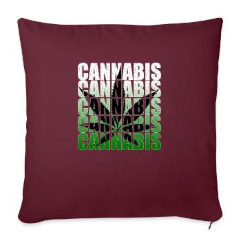 Feuille de Cannabis - Housse de coussin décorative 45 x 45 cm - bordeaux - Devant