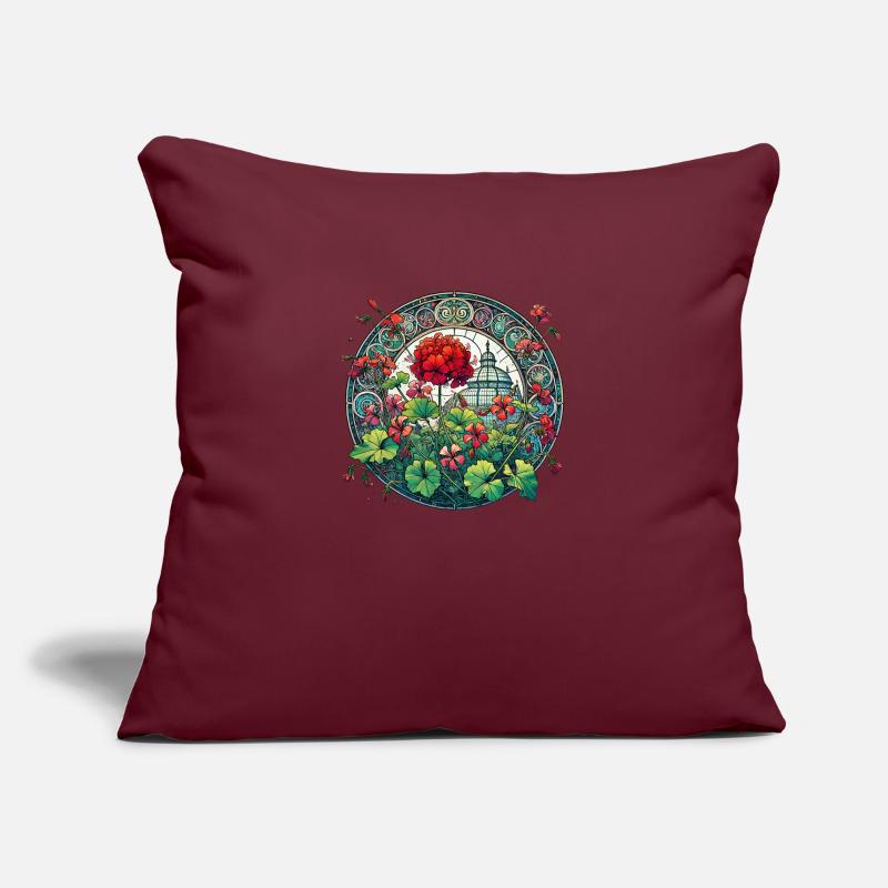 Géraniums Housse de coussin décorative 45 x 45 cm