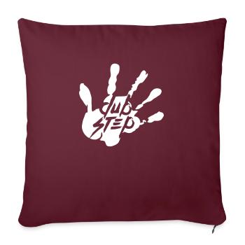 Dub Step Techno Musique Party Club Texte Empreinte de main - Housse de coussin décorative 45 x 45 cm - bordeaux - Devant