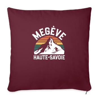 Megève - Haute-Savoie - Housse de coussin décorative 45 x 45 cm - bordeaux - Devant