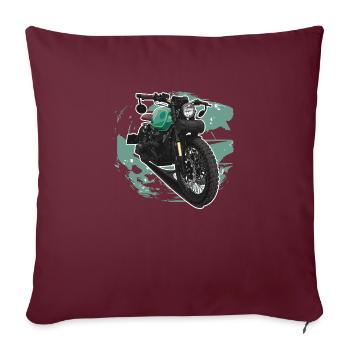 Bobber // Personnalisé // Moto - Housse de coussin décorative 45 x 45 cm - bordeaux - Devant