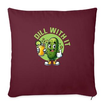 Dill With It Pickle Vegan Cucumber - Sofakissenbezug 45 x 45 cm - Burgunderrot - Vorne