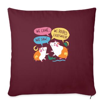 Nous sommes venus, nous avons vu, nous avons fait caca partout - Housse de coussin décorative 45 x 45 cm - bordeaux - Devant