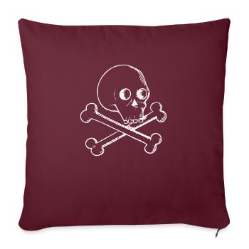 Skull and bones - Sofa pillowcase 17,3'' x 17,3'' (45 x 45 cm) - burgundy - Front
