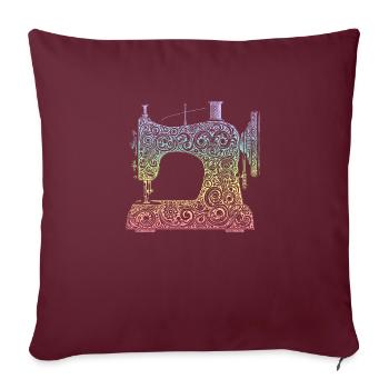 Sewing machine - Sofa pillowcase 17,3'' x 17,3'' (45 x 45 cm) - burgundy - Front