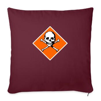 Schädel und Knochen - Sofakissenbezug 45 x 45 cm - Burgunderrot - Vorne