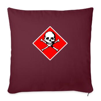 Schädel und Knochen - Sofakissenbezug 45 x 45 cm - Burgunderrot - Vorne