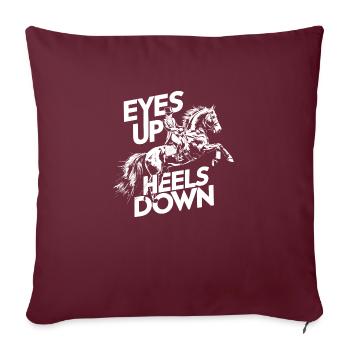 Riding posture: heels down, eyes up - Sofa pillowcase 17,3'' x 17,3'' (45 x 45 cm) - burgundy - Front