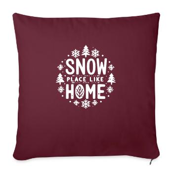 Schneeort wie zu Hause - Sofakissenbezug 45 x 45 cm - Burgunderrot - Vorne