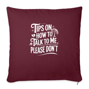 Introverti et sans conversation - Housse de coussin décorative 45 x 45 cm - bordeaux - Devant