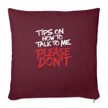 Introverti et sans conversation - Housse de coussin décorative 45 x 45 cm - bordeaux - Devant