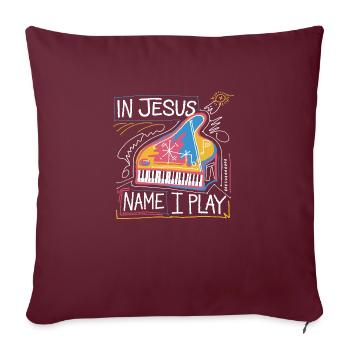 La foi et la musique unies - Housse de coussin décorative 45 x 45 cm - bordeaux - Devant