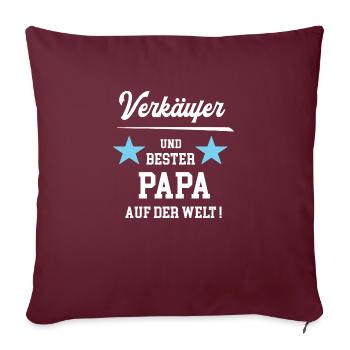 Verkäufer Bester Papa Vatertag Geburtstag - Sofakissenbezug 45 x 45 cm - Burgunderrot - Vorne