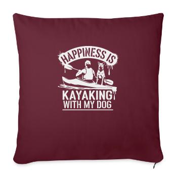 Kayak avec des amis à quatre pattes - Housse de coussin décorative 45 x 45 cm - bordeaux - Devant