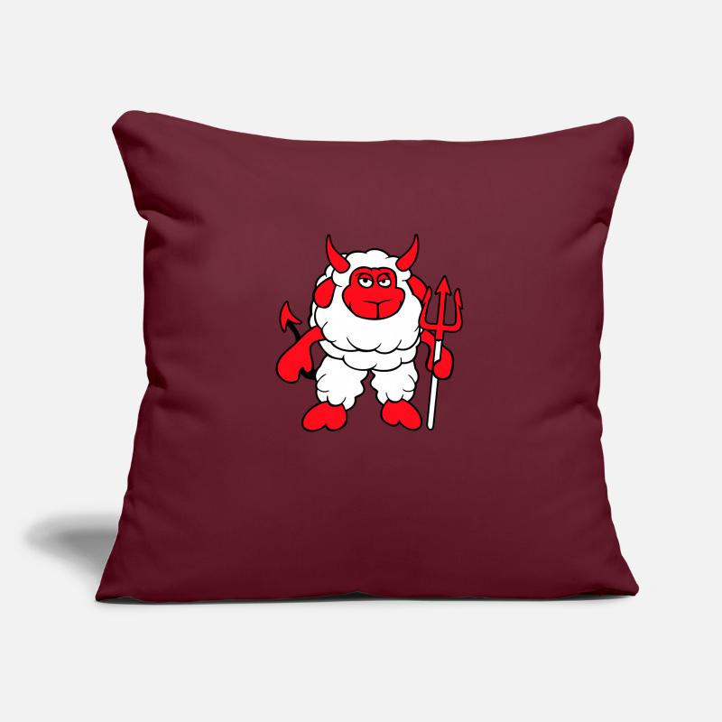 Sheep Devil Satan Hell Evil Trident Horns Cool Sofa pillowcase 17,3'' x 17,3'' (45 x 45 cm)