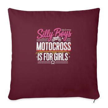 Motocross: Power women off-road - Sofa pillowcase 17,3'' x 17,3'' (45 x 45 cm) - burgundy - Front