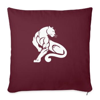 Panther Leopard - Sofakissenbezug 45 x 45 cm - Burgunderrot - Vorne