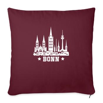 Bonn City Skyline - Sofa pillowcase 17,3'' x 17,3'' (45 x 45 cm) - burgundy - Front