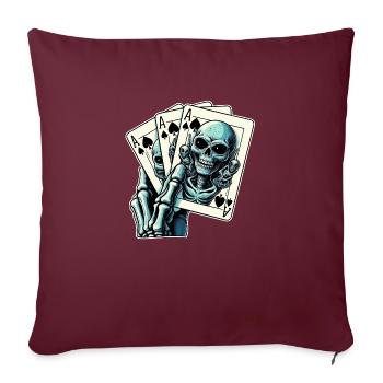 Jeu de cartes Alien - Housse de coussin décorative 45 x 45 cm - bordeaux - Devant