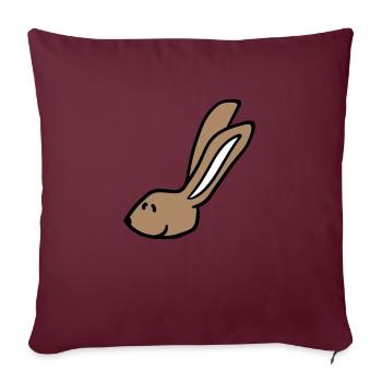 Lapin Lapin Dessin animé Petit Animal Mignon - Housse de coussin décorative 45 x 45 cm - bordeaux - Devant