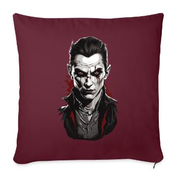 Vampire Night Sanglant Halloween Horreur Illustration - Housse de coussin décorative 45 x 45 cm - bordeaux - Devant